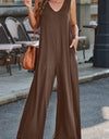 Full Size V-Neck Wide Strap Jumpsuit