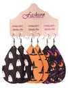 Halloween PU Teardrop Earrings Set