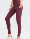 Wide Waistband Slim Fit Long Sports Pants with Pocket