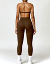 Twisted Halter Neck Bra and High Waist Leggings Active Set