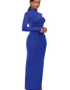 Mock Neck Long Sleeve Maxi Slim Dress