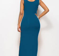 Scoop Neck Wide Strap Maxi Dress