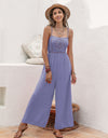 Openwork Spaghetti Strap Wide Leg Jumpsuit