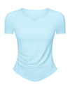 Notched Short Sleeve Active T-Shirt