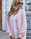 Fuzzy Long Sleeve Button Down Cardigan