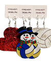 Snowman, Ball, and Heart Earrings Set