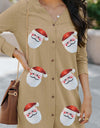 Sequin Santa Button Up Long Sleeve Cardigan