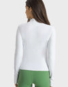 Half Zip Thumbhole Sleeve Sports Top