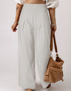 Smocked High Waist Wide Leg Pants