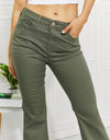 Zenana Clementine Full Size High-Rise Bootcut Jeans in Olive