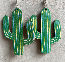 Iron Hook Wooden Earrings