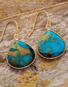 18K Gold-Plated Natural Stone Earrings