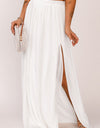 Elastic Waistband Split Maxi Skirt