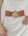 Flower Alloy Buckle Elastic Belt