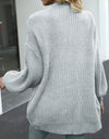 Drop Shoulder Balloon Sleeve Cardigan