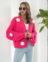 Floral Open Front Long Sleeve Cardigan