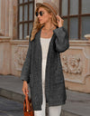 Open Front Long Sleeve Cardigan with Pockets