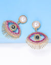 Evil Eye Shape Rhinestone Zinc Alloy Synthetic Dangle Earrings