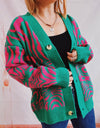 Abstract Pattern Button Down Cardigan