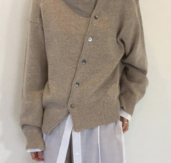 Dropped Shoulder Buttoned Cardigan