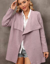 Waterfall Collar Longline Cardigan with Side Pockets