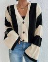 Striped Button Up Cardigan