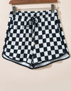 Drawstring Checkered Shorts with Pockets