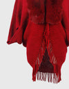 Open Front Fringe Hem Poncho