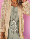 Openwork Open Front Long Sleeve Cardigan