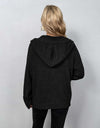 Button-Down Long Sleeve Hooded Sweater