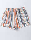 Striped Elastic Waist Shorts