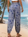 Printed Elastic Waist Pants