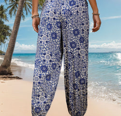 Printed Elastic Waist Pants