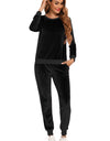 Round Neck Long Sleeve Loungewear Set with Pockets