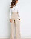 Tie Front Paperbag Wide Leg Pants