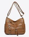 Multi-Pocket PU Leather Crossbody Bag