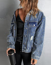 Studded Button Down Denim Jacket