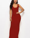 Scoop Neck Wide Strap Maxi Dress