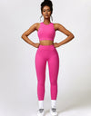 Cutout Cropped Sport Tank and Leggings Set