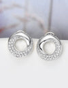 925 Sterling Silver Inlaid Moissanite Stud Earrings