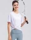 Round Neck Short Sleeve Active Top