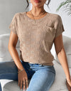 Round Neck Short Sleeve Knit Top