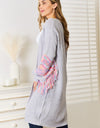 Woven Right Fringe Sleeve Dropped Shoulder Cardigan