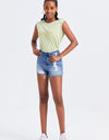 BAYEAS High Rise Bandless Denim Shorts