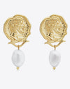 Gold-Plated Pearl Drop Earrings