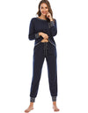 Round Neck Top and Pants Lounge Set