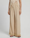 Fringe Hem Wide Leg Long Pants