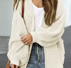 Drop Shoulder Balloon Sleeve Cardigan
