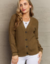 Zenana Kiss Me Tonight Full Size Button Down Cardigan in Olive