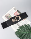 PU Elastic Wide Belt with Alloy Buckle